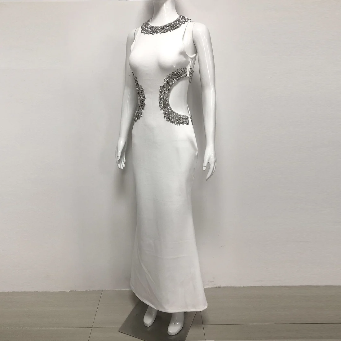 Embellished Cut-Out Evening Gown