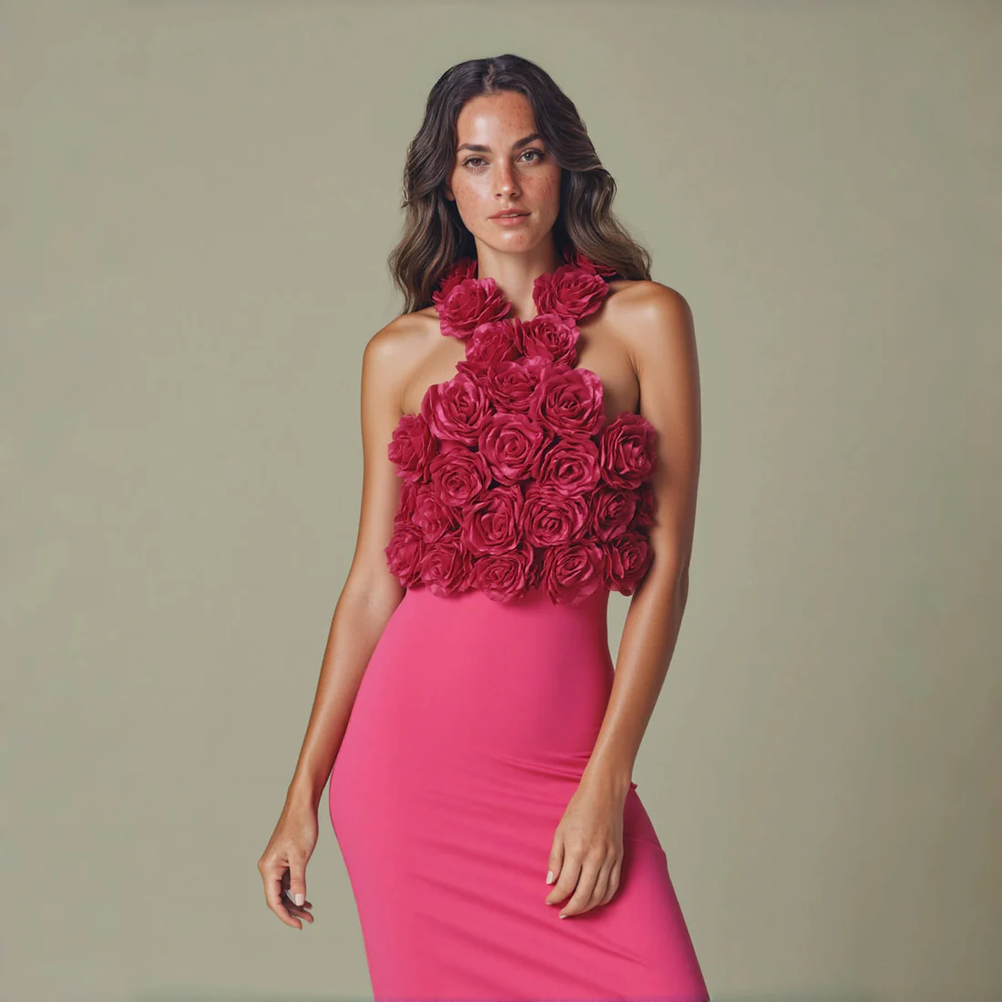 Rose Blossom Evening Dress