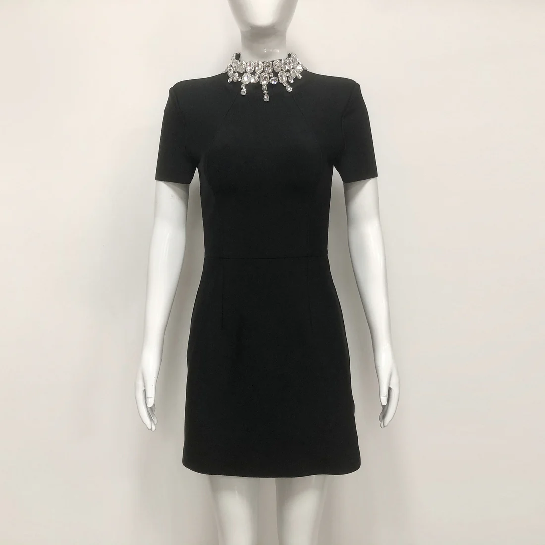 Classic Black Velvet Mini Dress