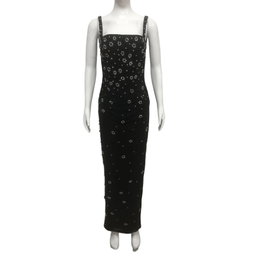 Embellished Black Evening Gown