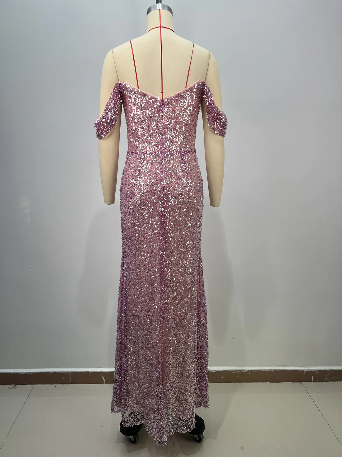 Lavender Sequin Evening Gown