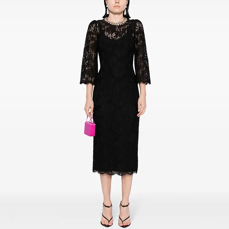  Lace Midi Dress