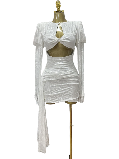 Silver Glam Asymmetrical Party Dress