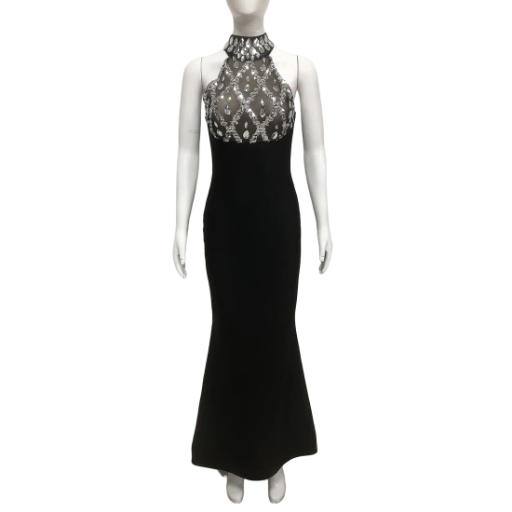 Elegant High-Neck Evening Gown