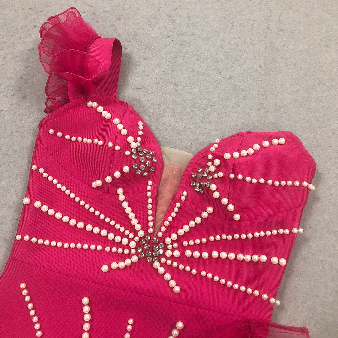 Rhinestone Glamour Pink Evening Dress