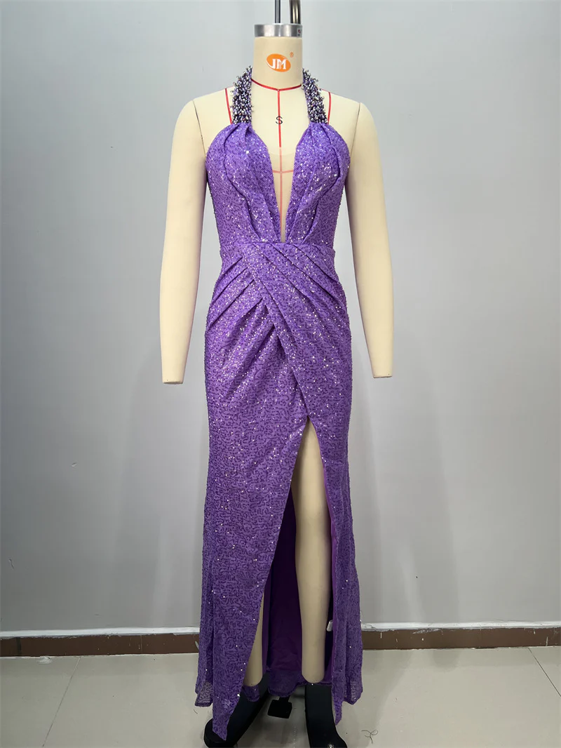 Sparkling Lavender Evening Gown