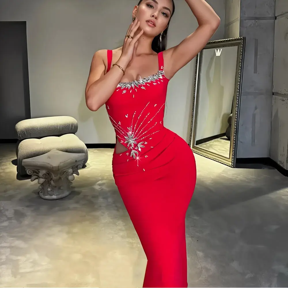 Elegant Red Evening Gown