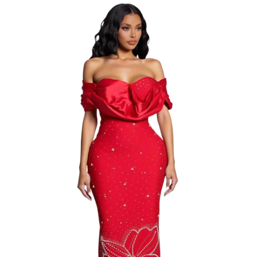 Emerald Satin Evening Dress