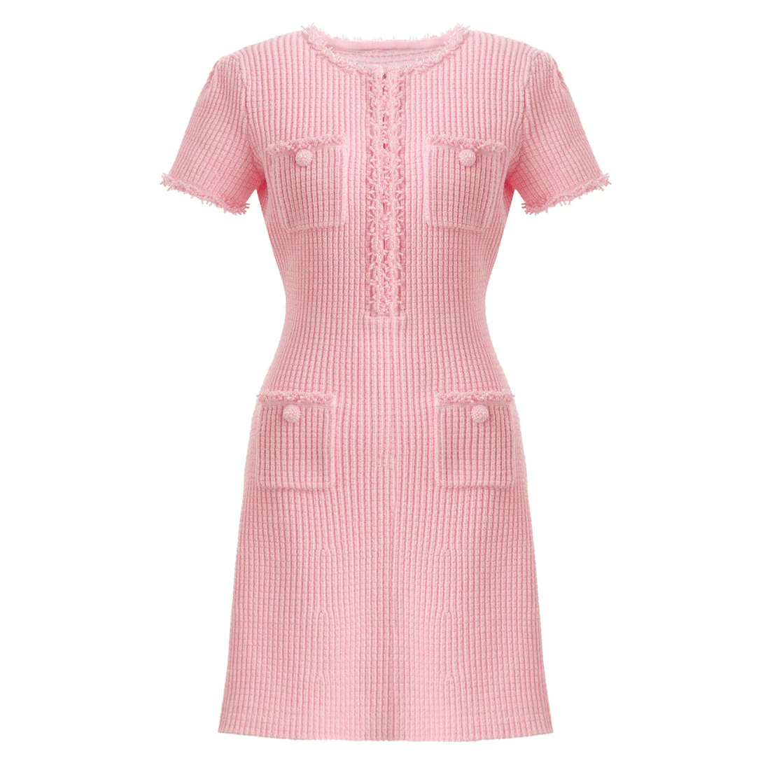 Pink Tweed Mini Dress