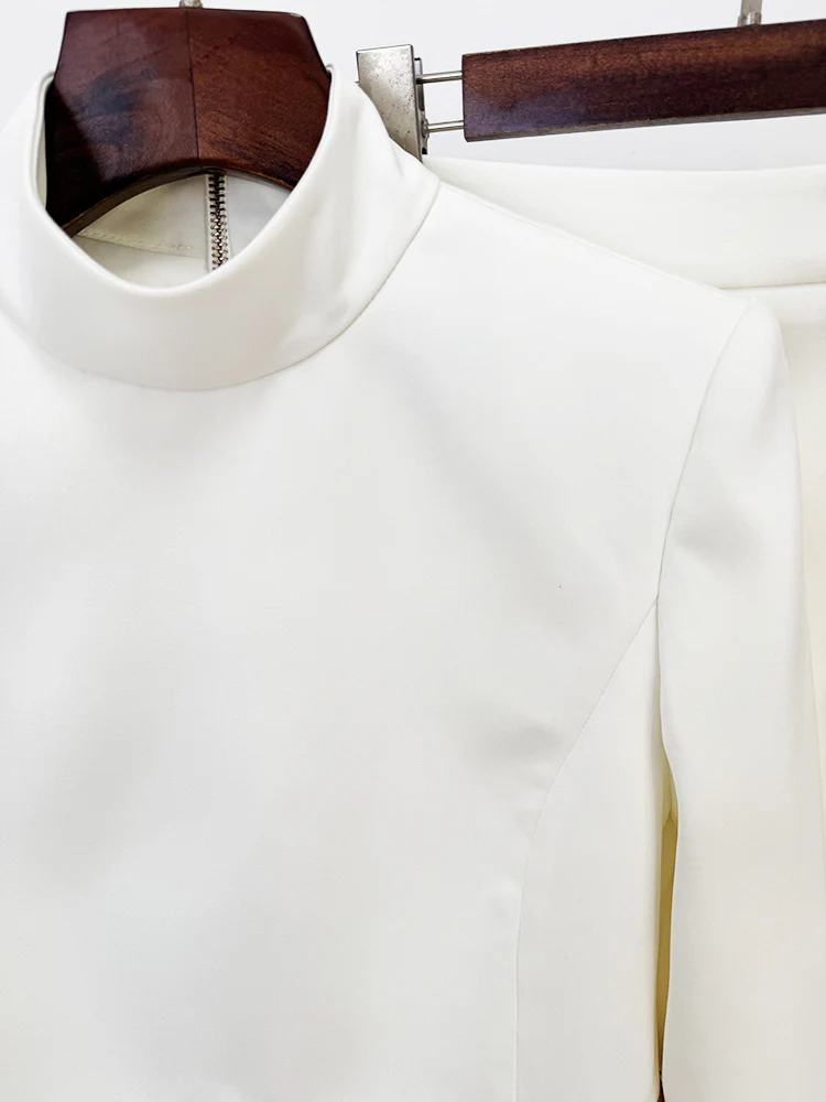 Elegant White Sequin Evening Gown