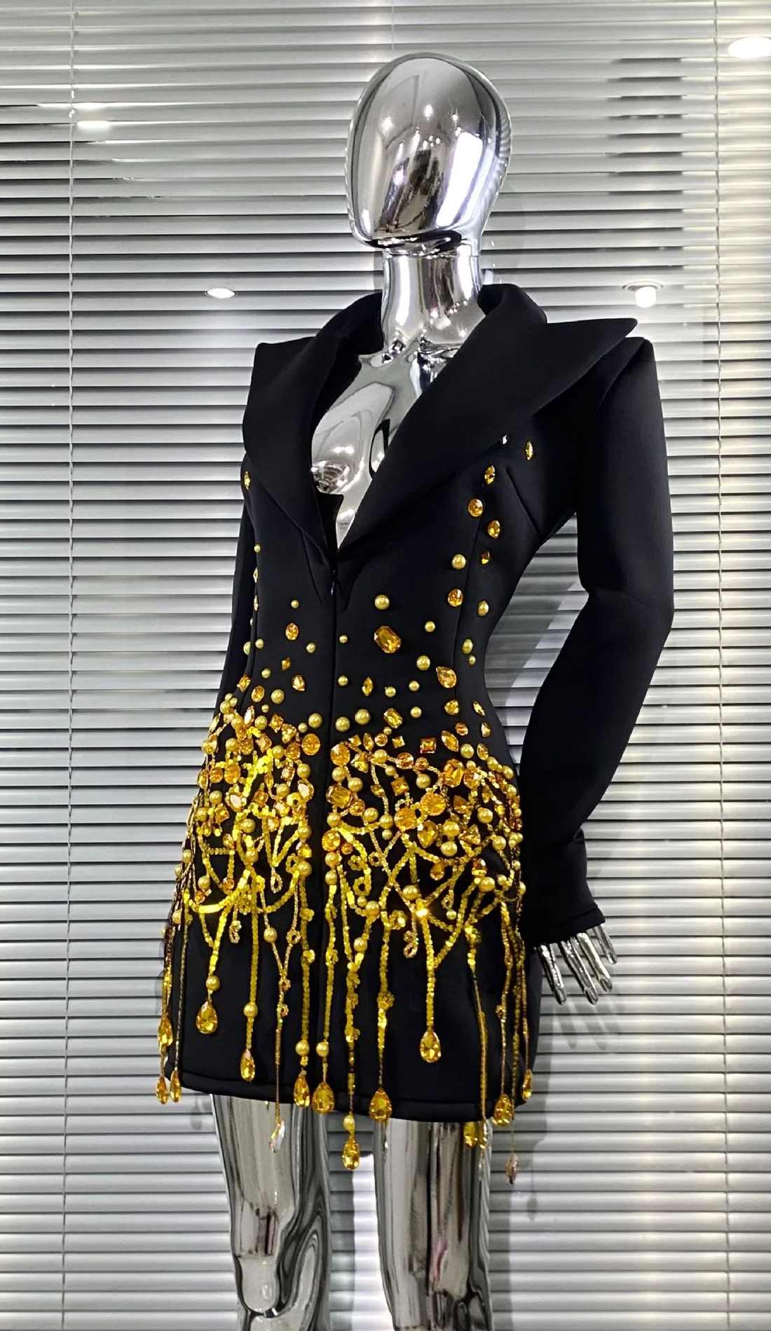 Embellished Black Cocktail Dress