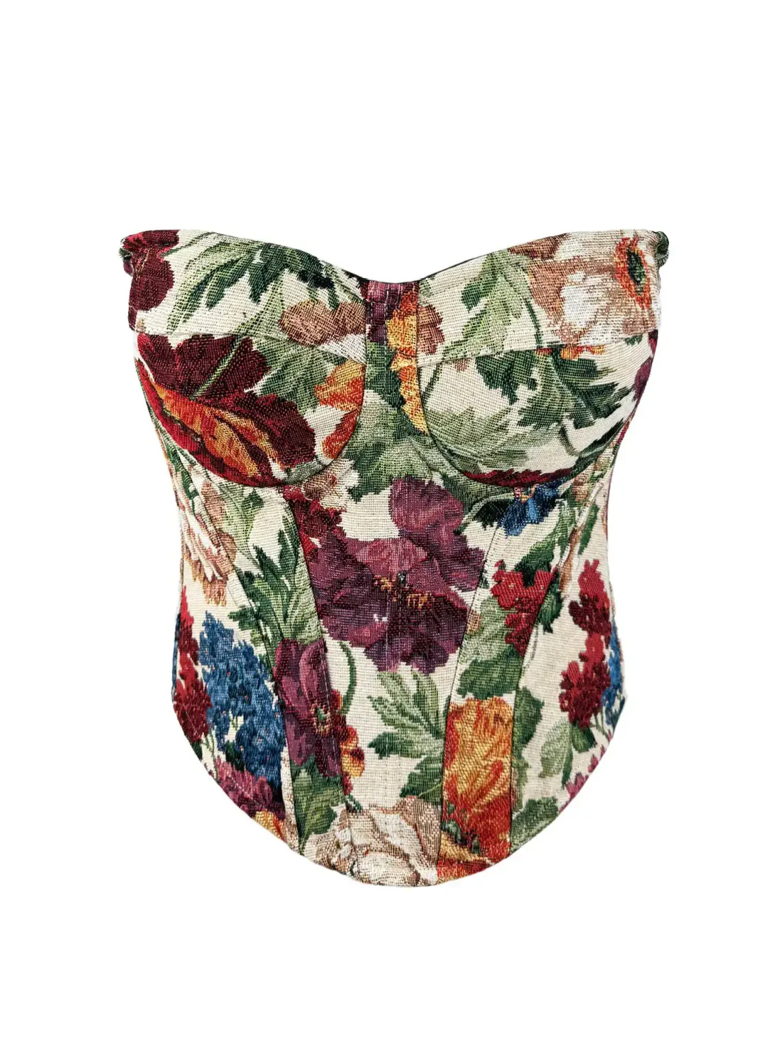 Floral Tapestry Corset Top