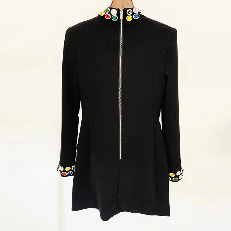 Elegant Black Jewel-Embellished Dress