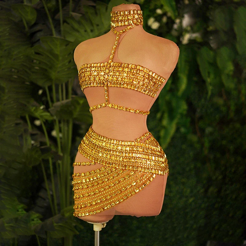 Gold Crystal Body Chain