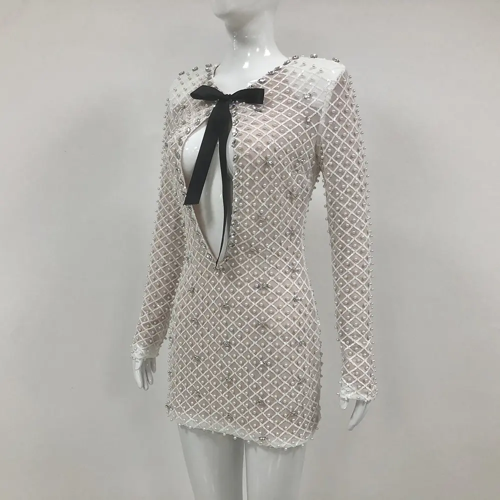 Crystal Embellished Mini Dress