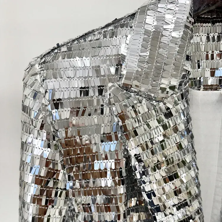 Sequin Silver Blazer & Pants Set
