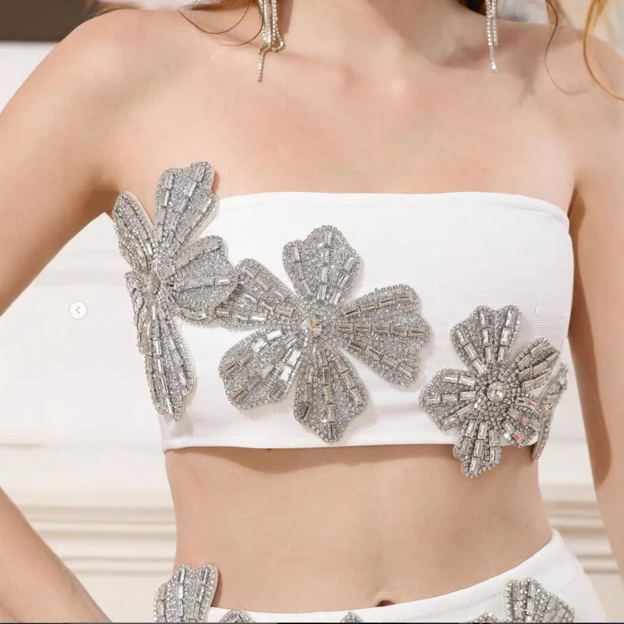 Embellished Floral Two-Piece Dress