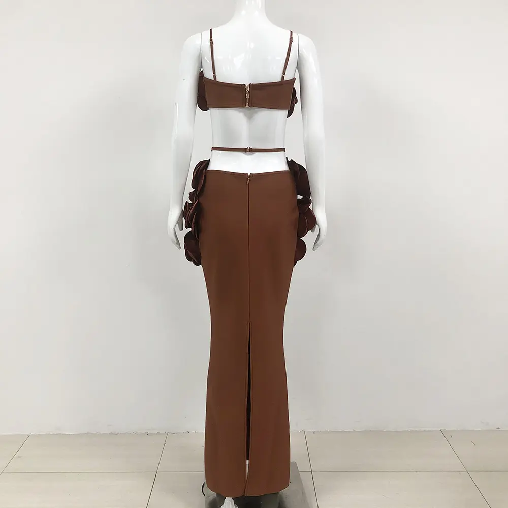 Rose Embellished Evening Gown