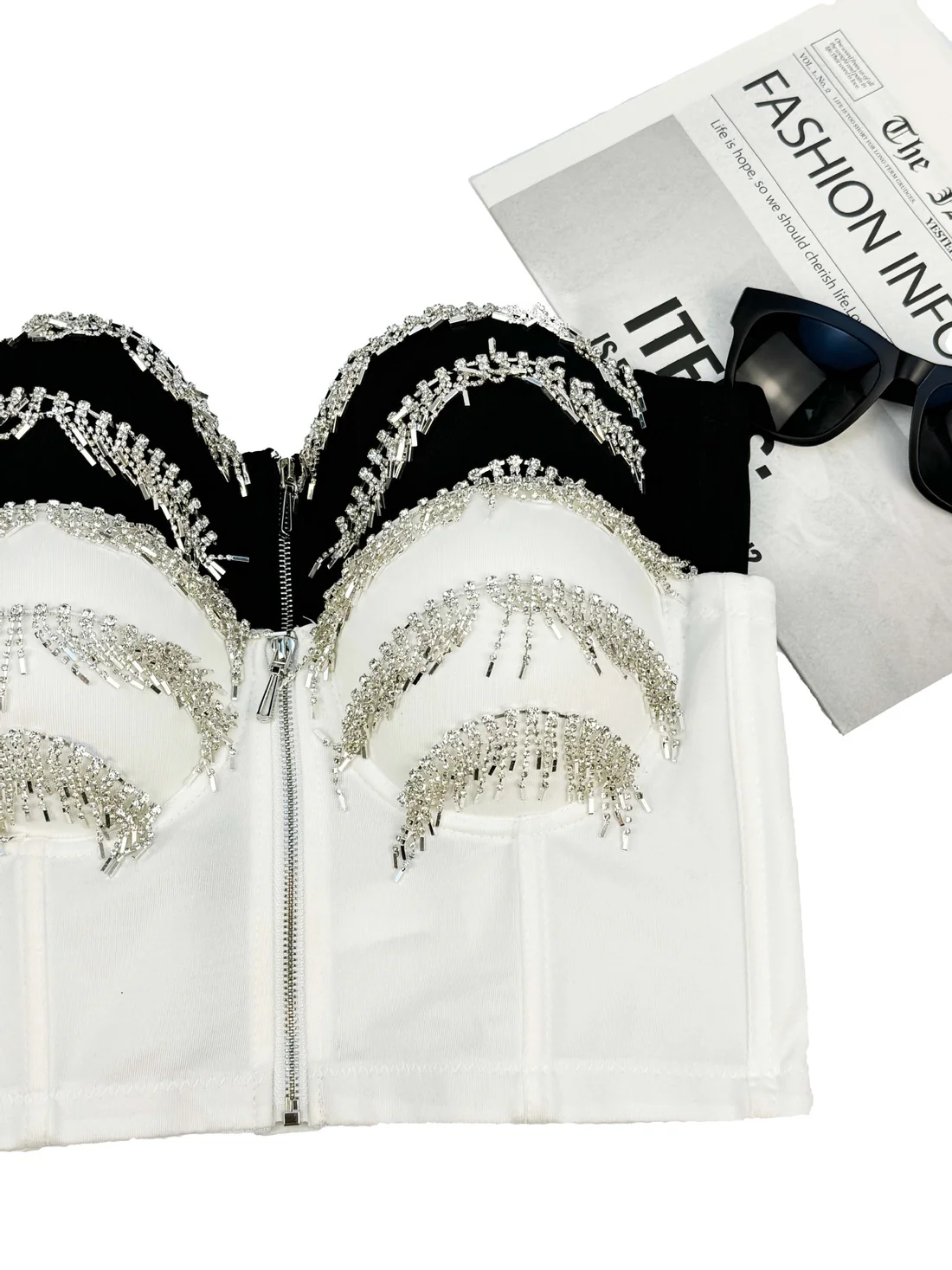  Rhinestone Bustier Top