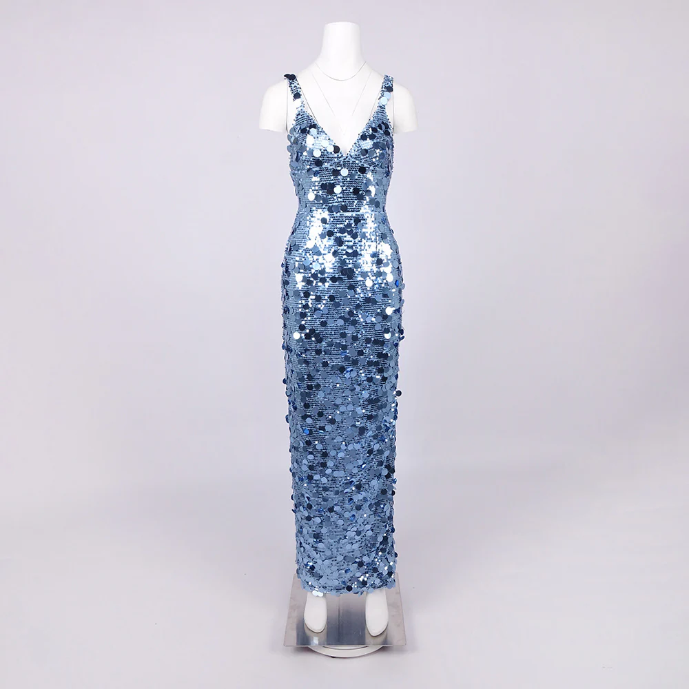 Blue Sequin Mermaid Gown