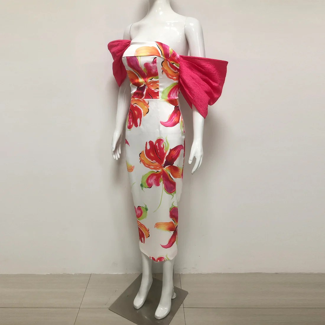 Floral Watercolor Strapless Gown