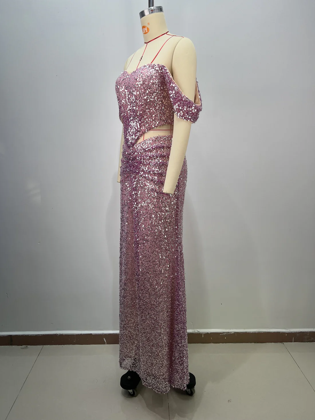 Lavender Sequin Evening Gown
