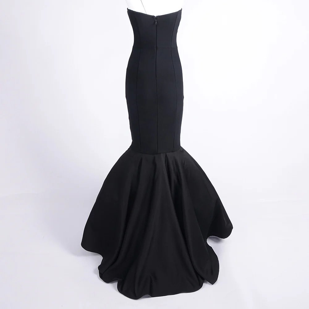 Elegant Black Mermaid Evening Gown