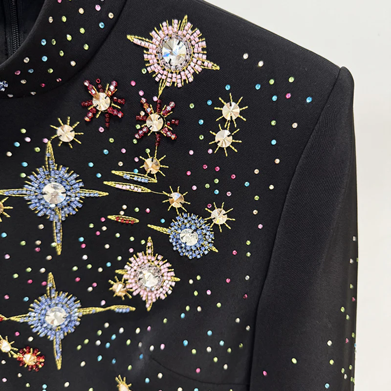 Galaxy Print Long Sleeve Mini Dress