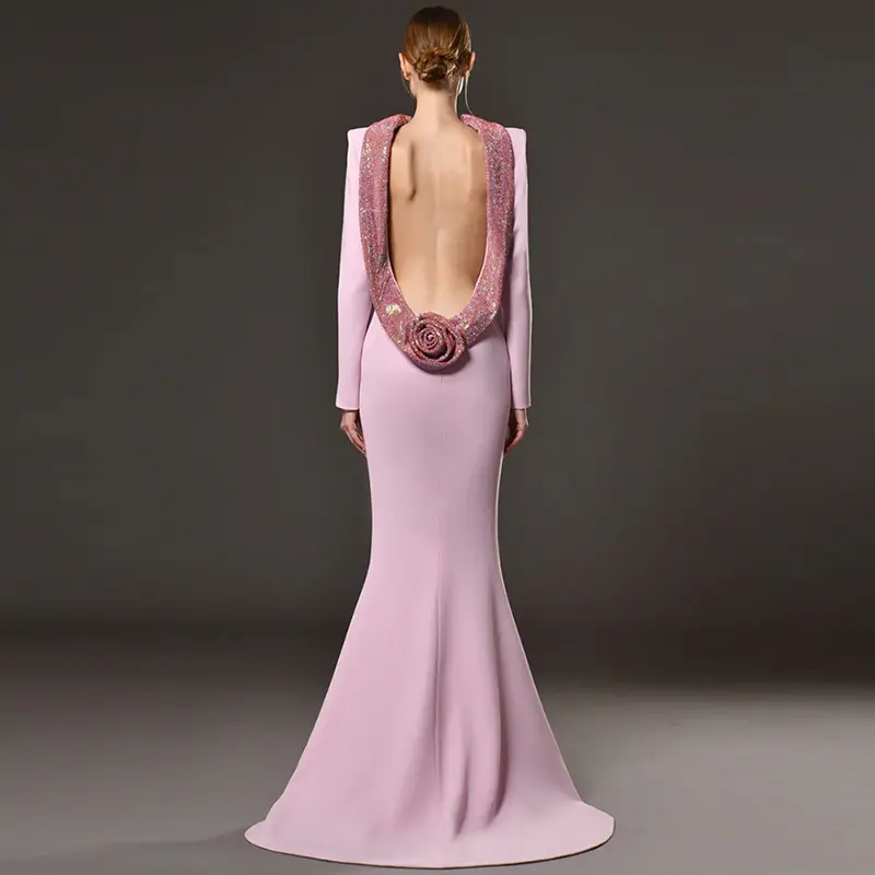 Elegant Pink Evening Gown