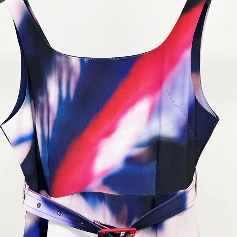 Abstract Print Evening Gown