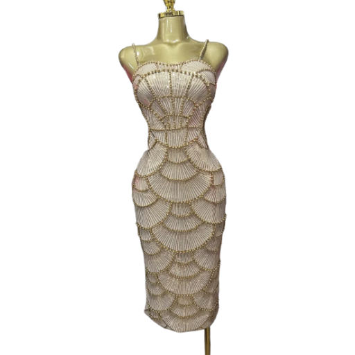 Art Deco Beaded Midi Dress