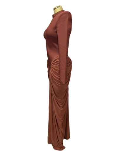 Elegant Brown Evening Gown