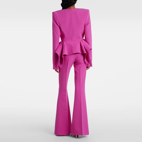 Fuchsia Peplum Suit Set