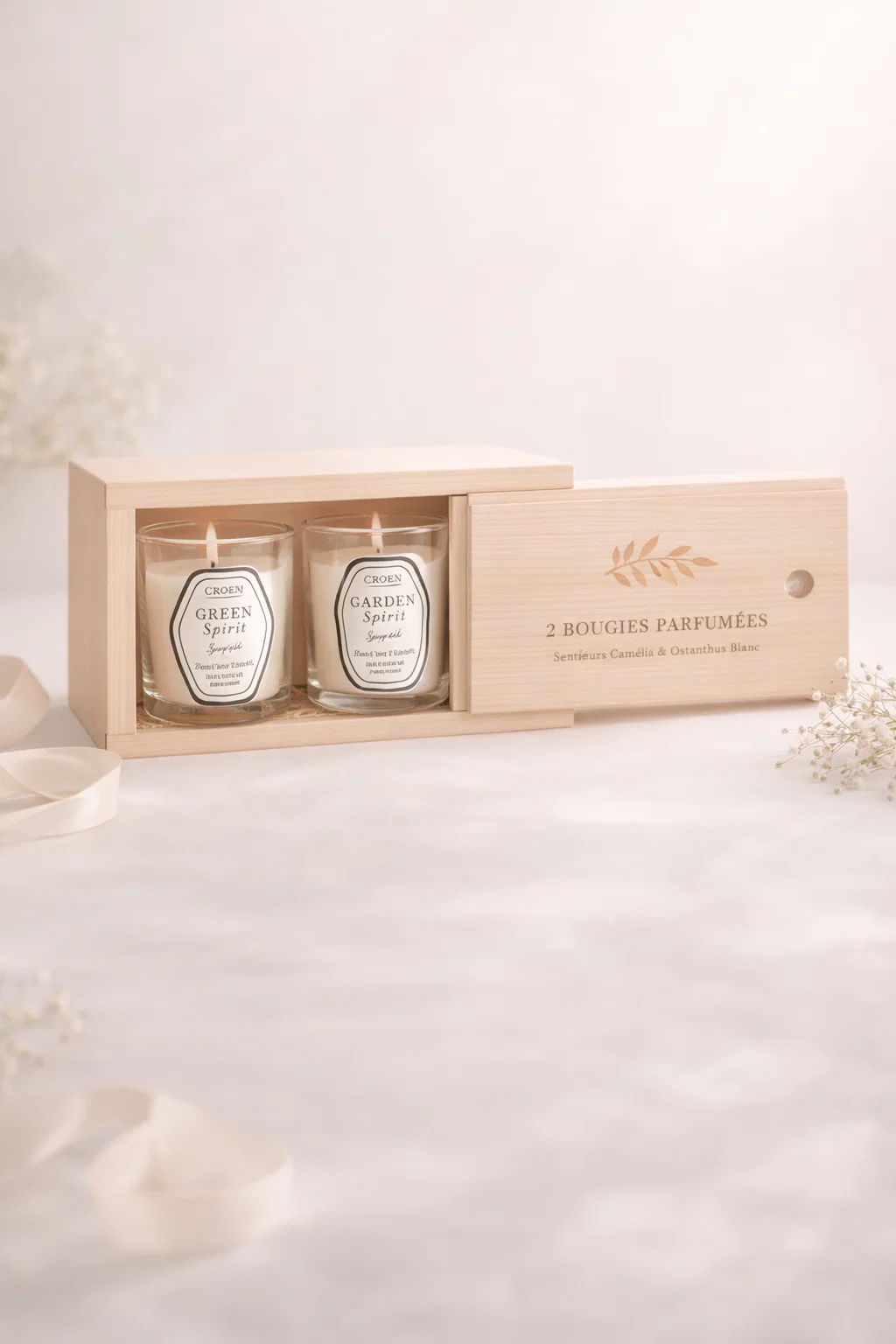 Coffret de deux bougies parfumées