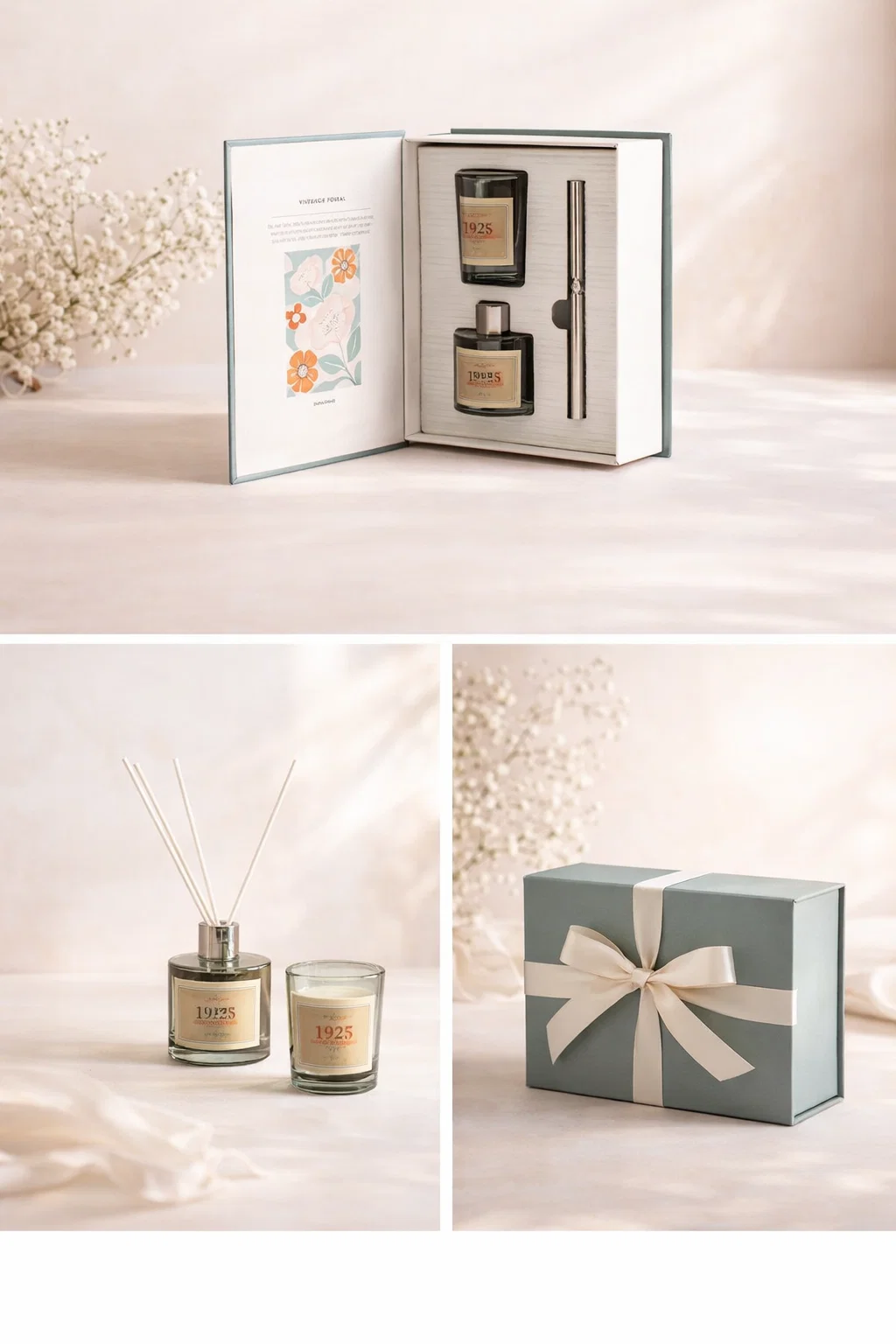 Coffret Flower – Bougie parfumée & diffuseur