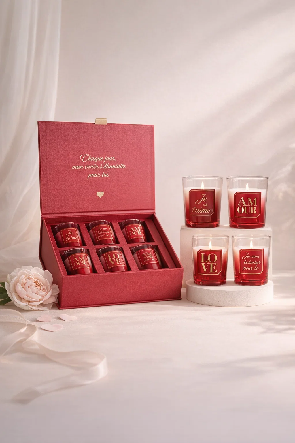 Coffret Amour – 6 bougies parfumées