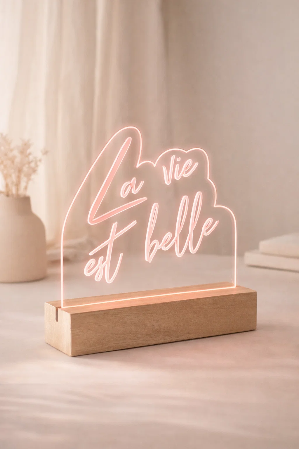 Lampe LED “La vie est belle”
