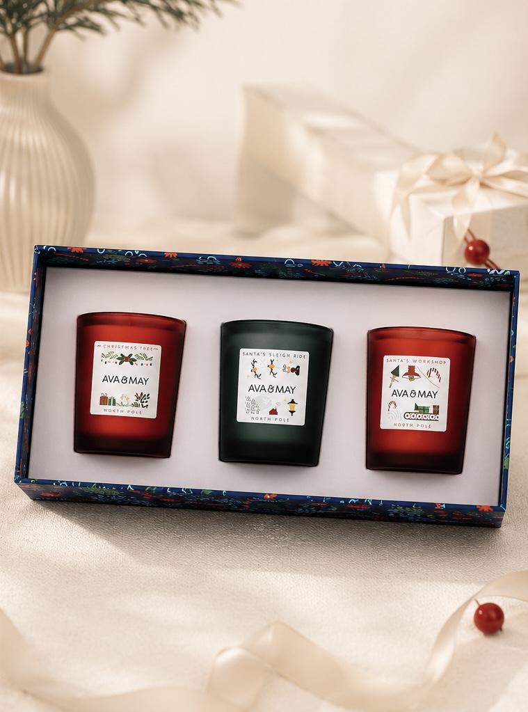Coffret de 3 Bougies Parfumées - Pôle Nord