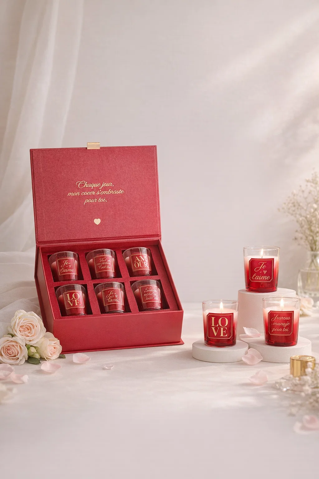 Coffret Amour – 6 bougies parfumées