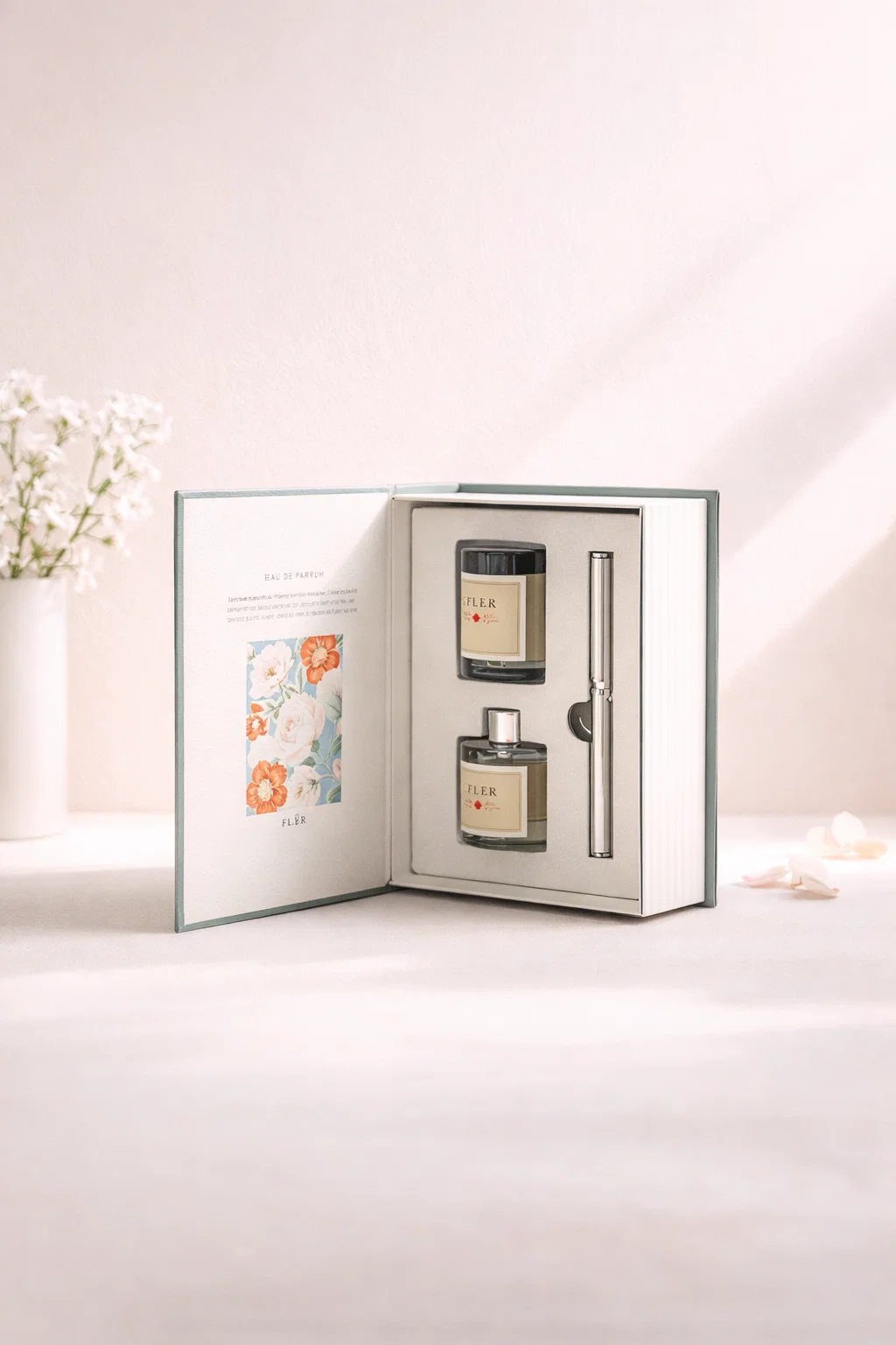 Coffret Flower – Bougie parfumée & diffuseur