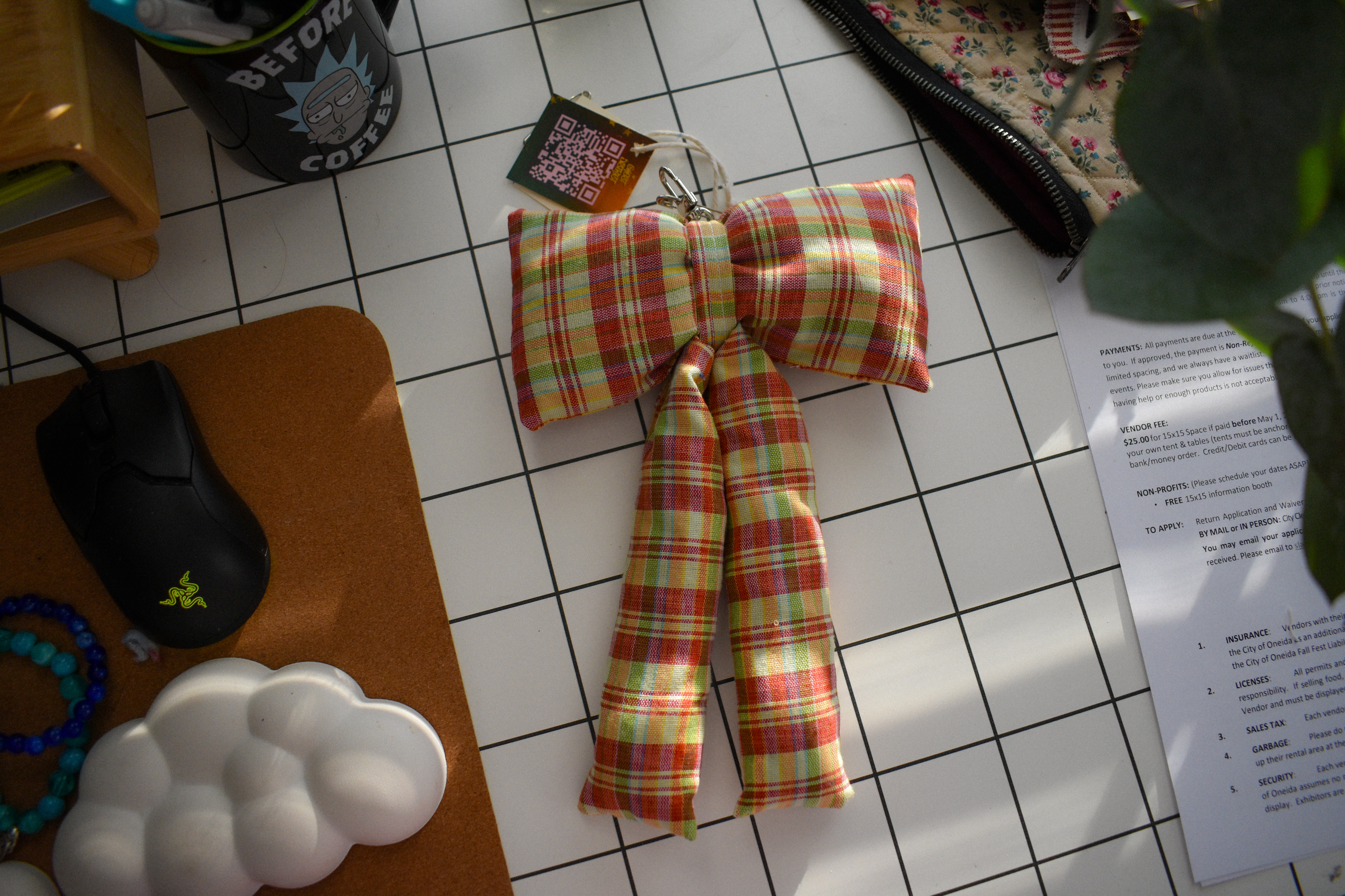 Fruity Plaid Bow