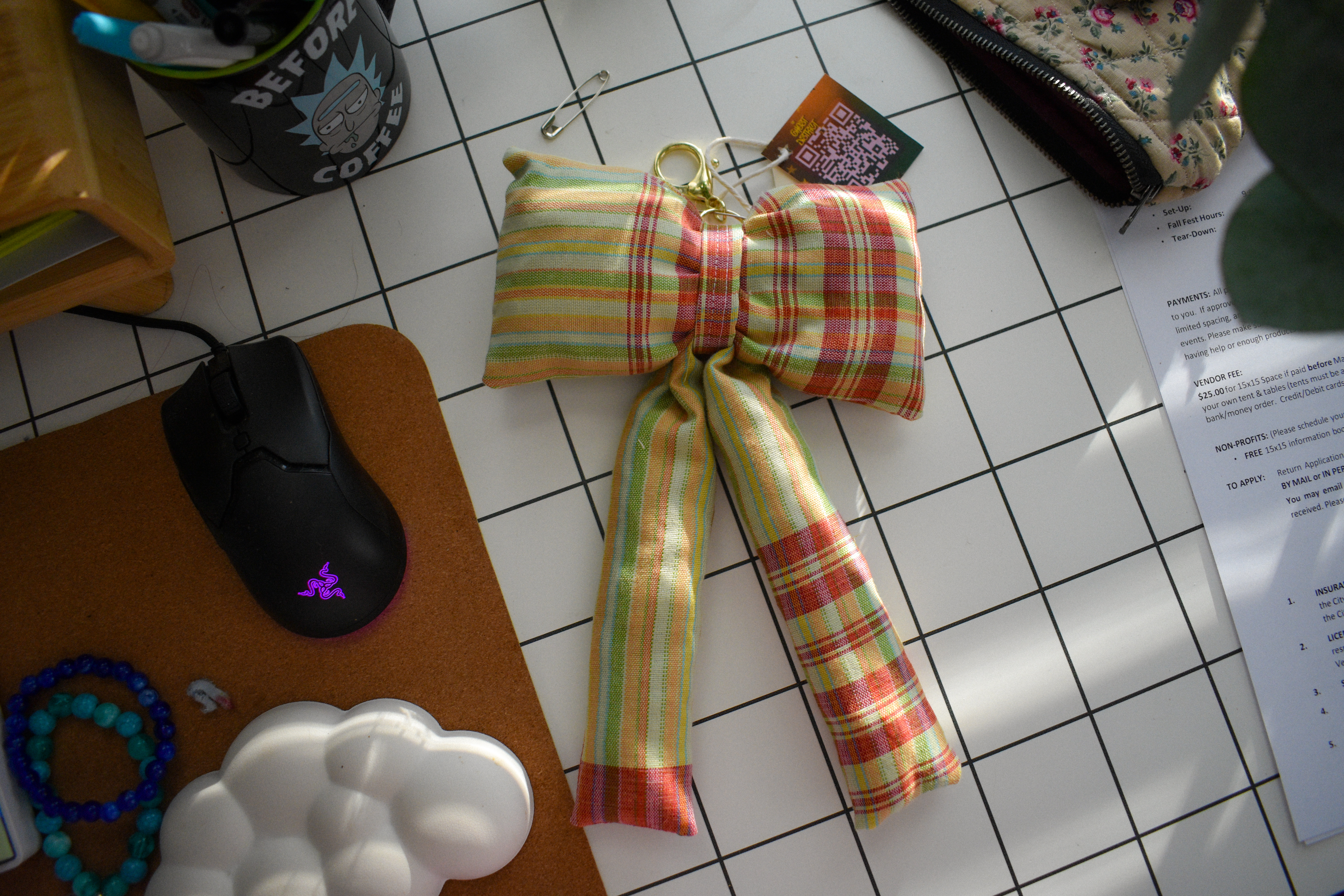 Fruity Plaid Bow