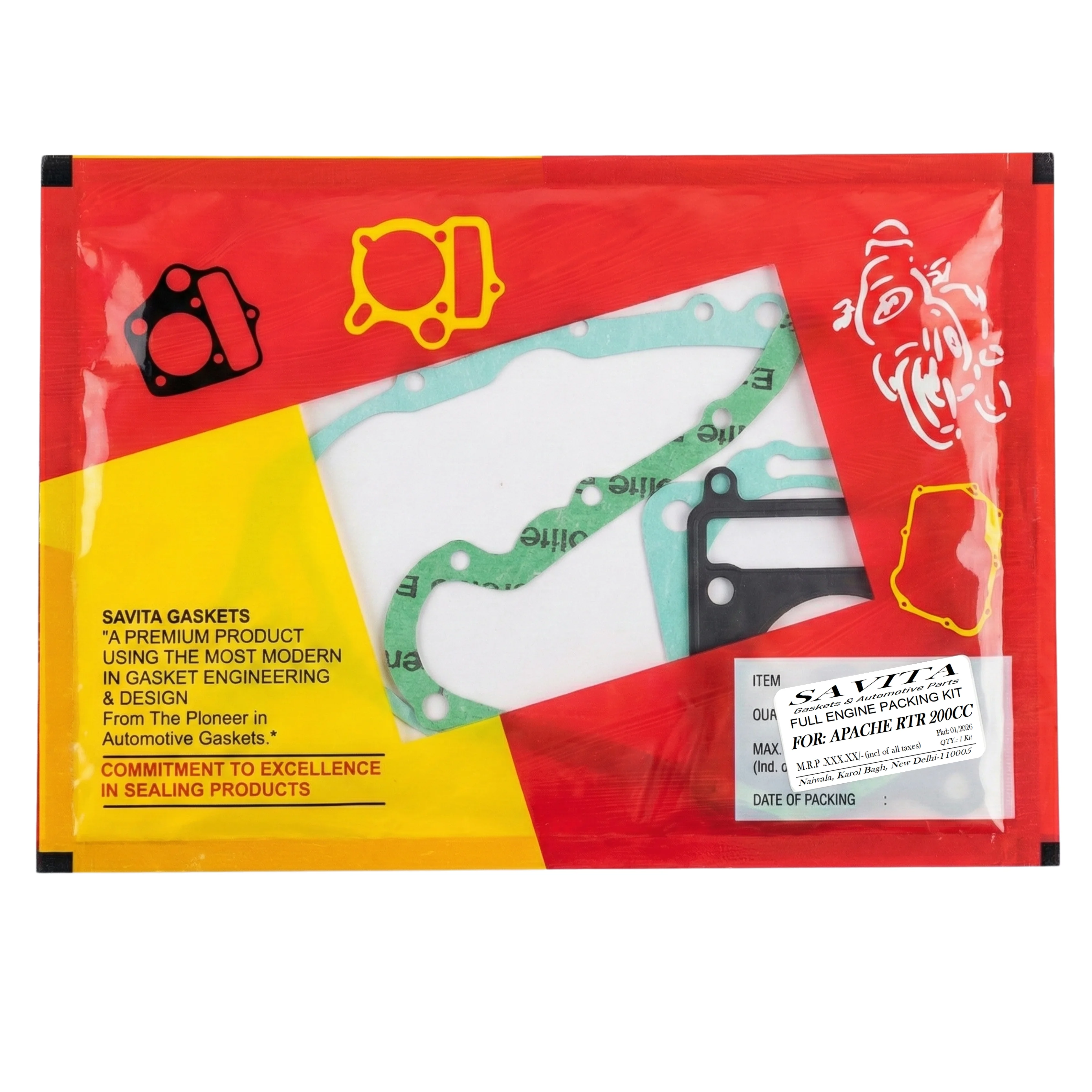 TVS Apache RTR 200 4V Full Engine Gasket & Packing Kit – Savita Auto Parts