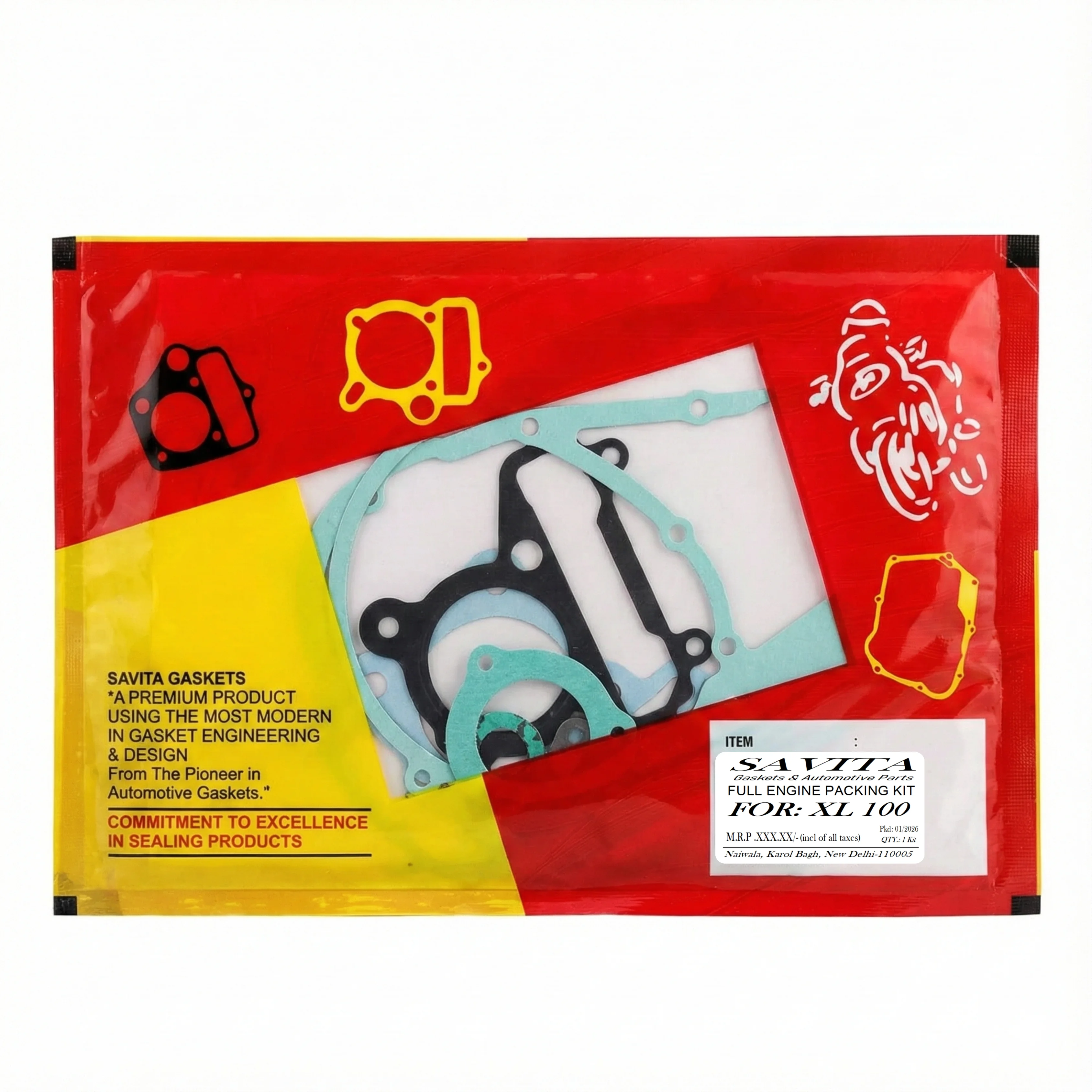 TVS XL 100 Heavy Duty Full Engine Gasket & Packing Kit – Savita Auto Parts