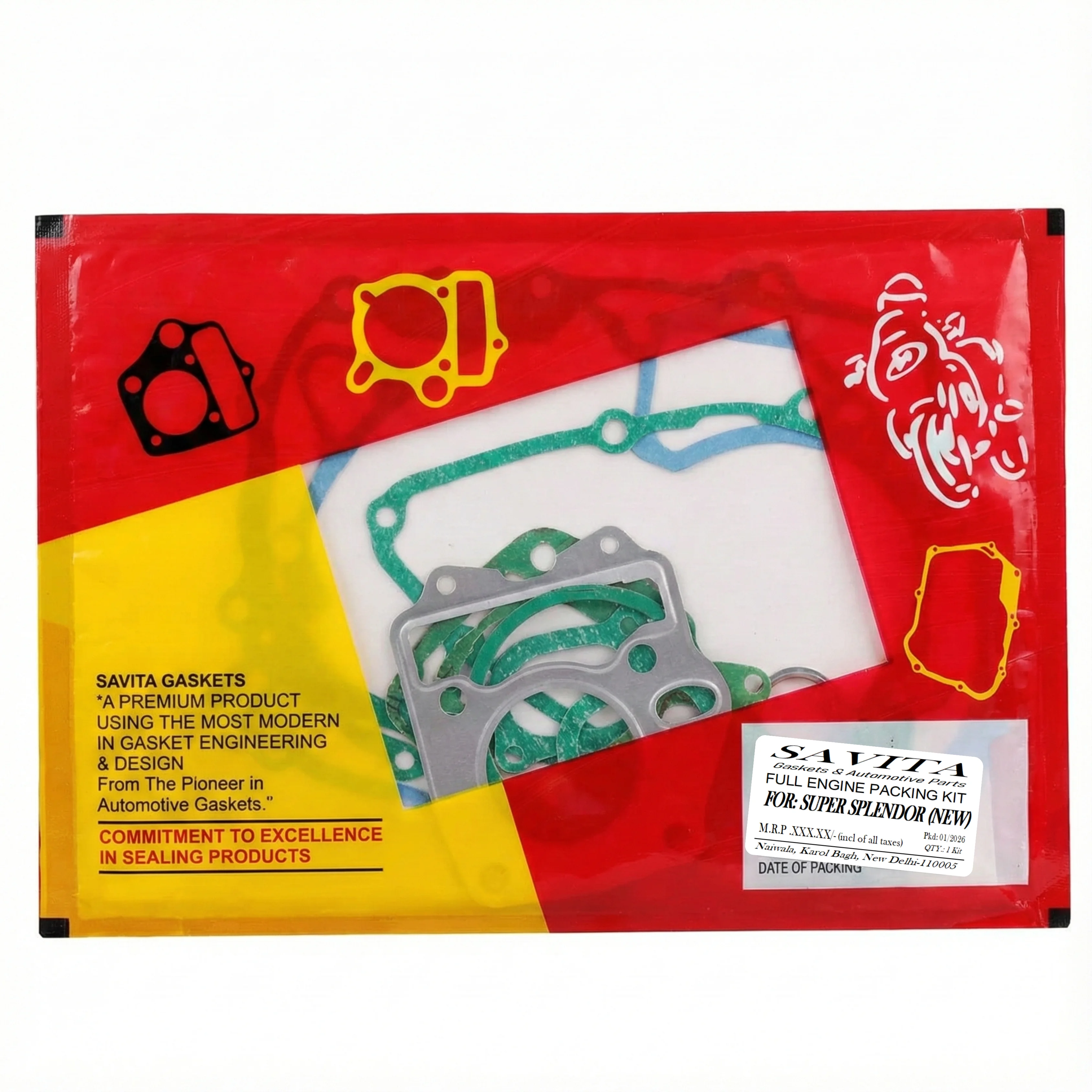 Hero Super Splendor New Full Engine Gasket & Packing Kit – Savita Auto Parts