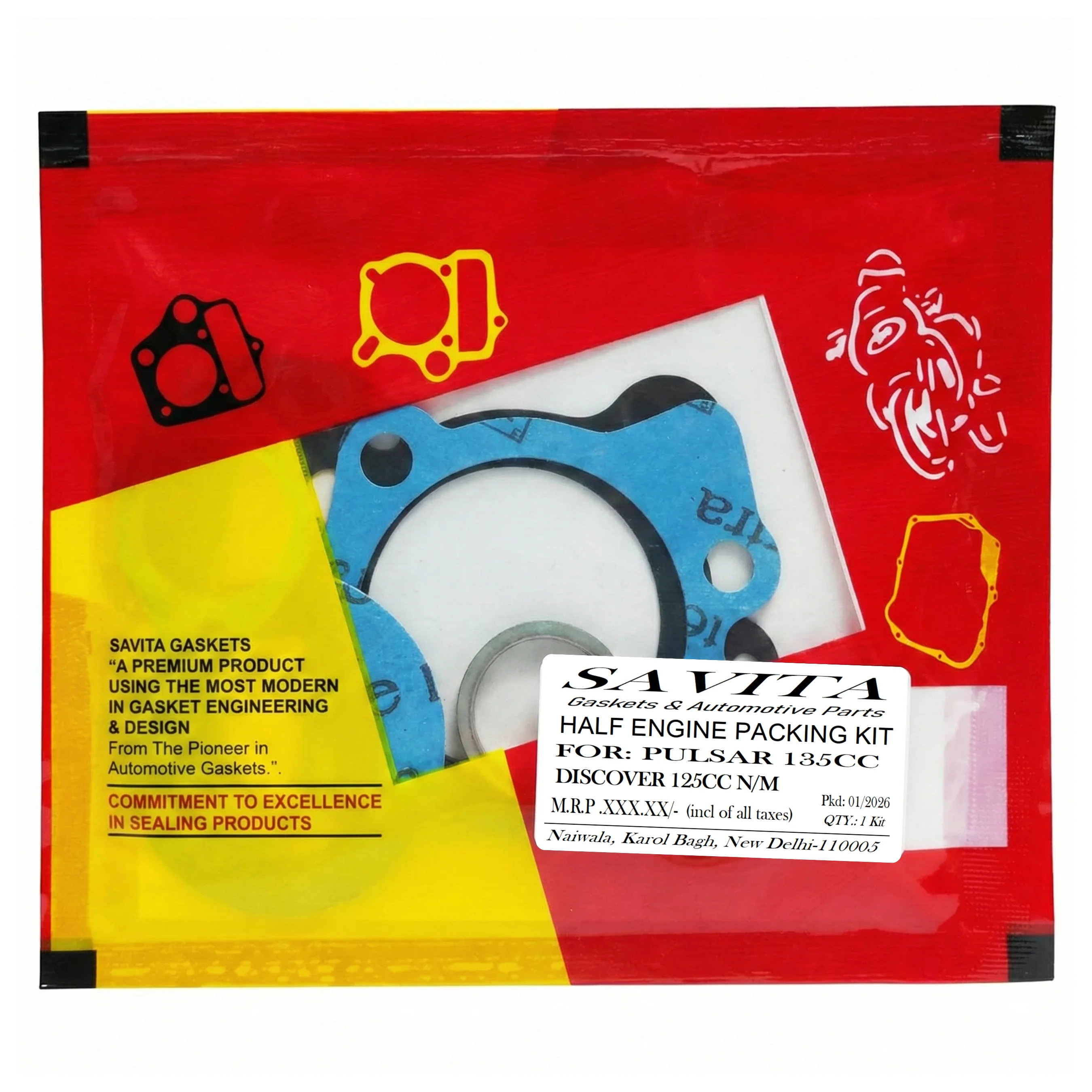 Savita Half Engine Kit for Pulsar 135 LS / Discover 125 New