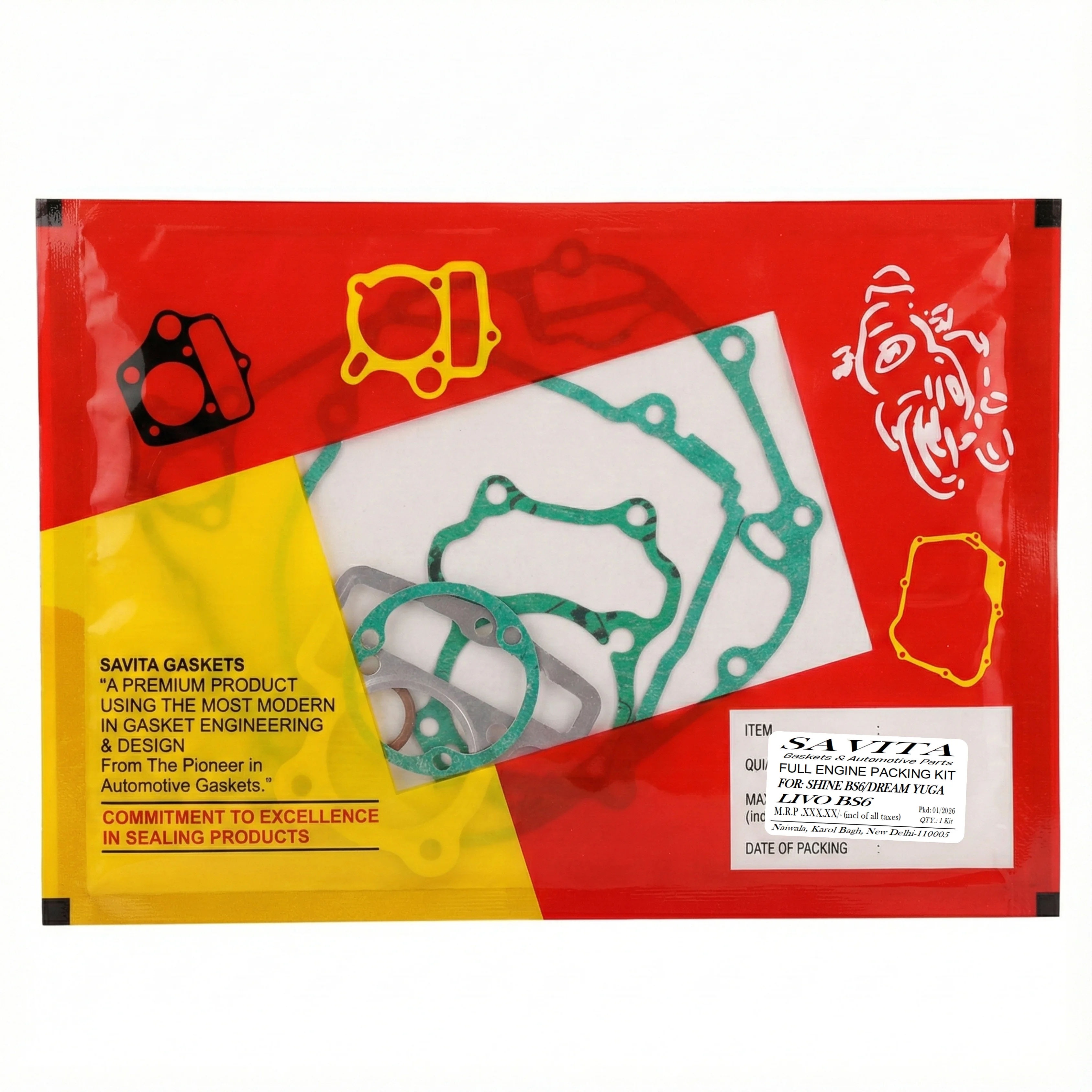 Honda Shine BS6 / Dream Yuga / Livo Full Engine Gasket & Packing Kit – Savita Auto Parts
