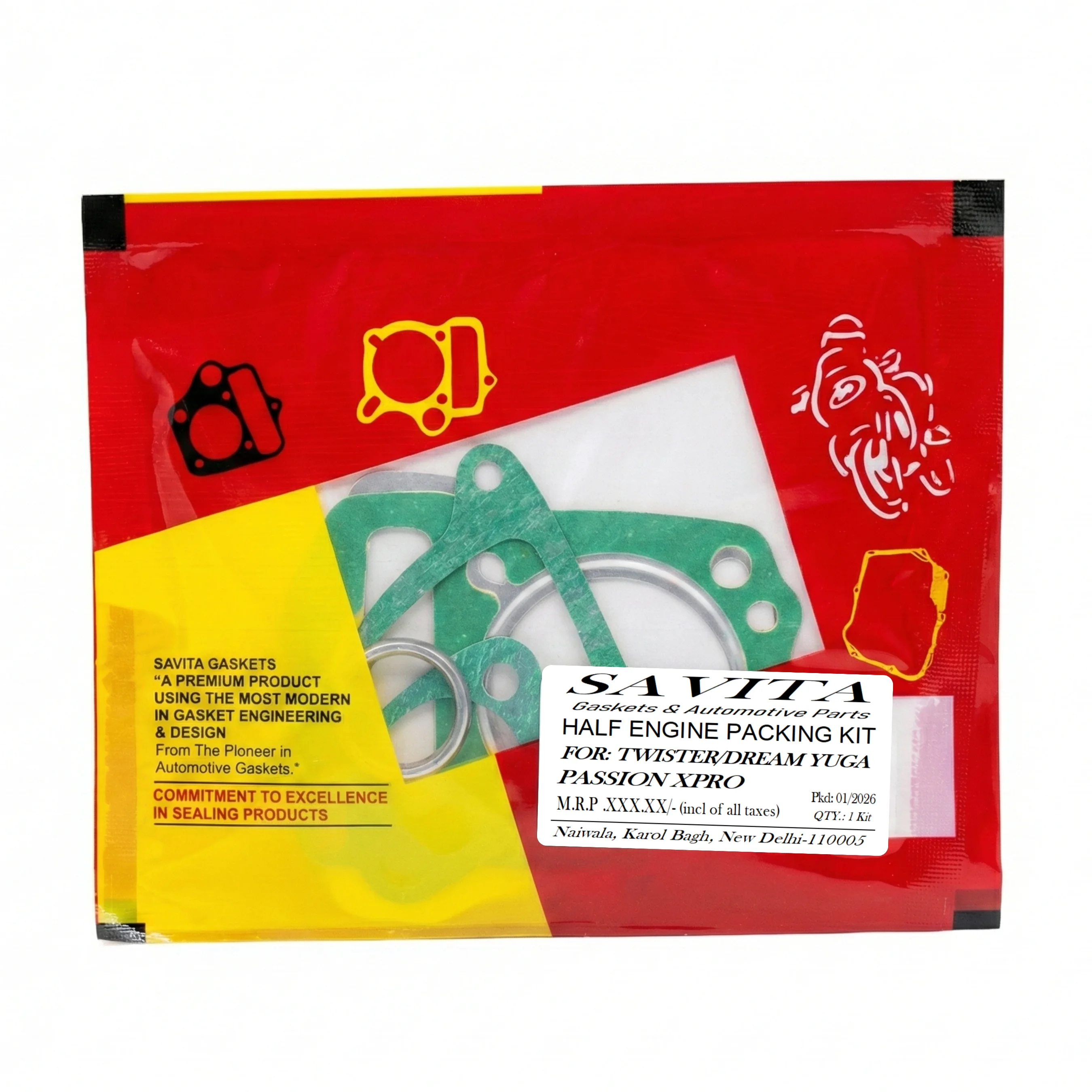 Savita Half Engine Kit for Twister / Dream Yuga / Passion XPro | Auto Parts