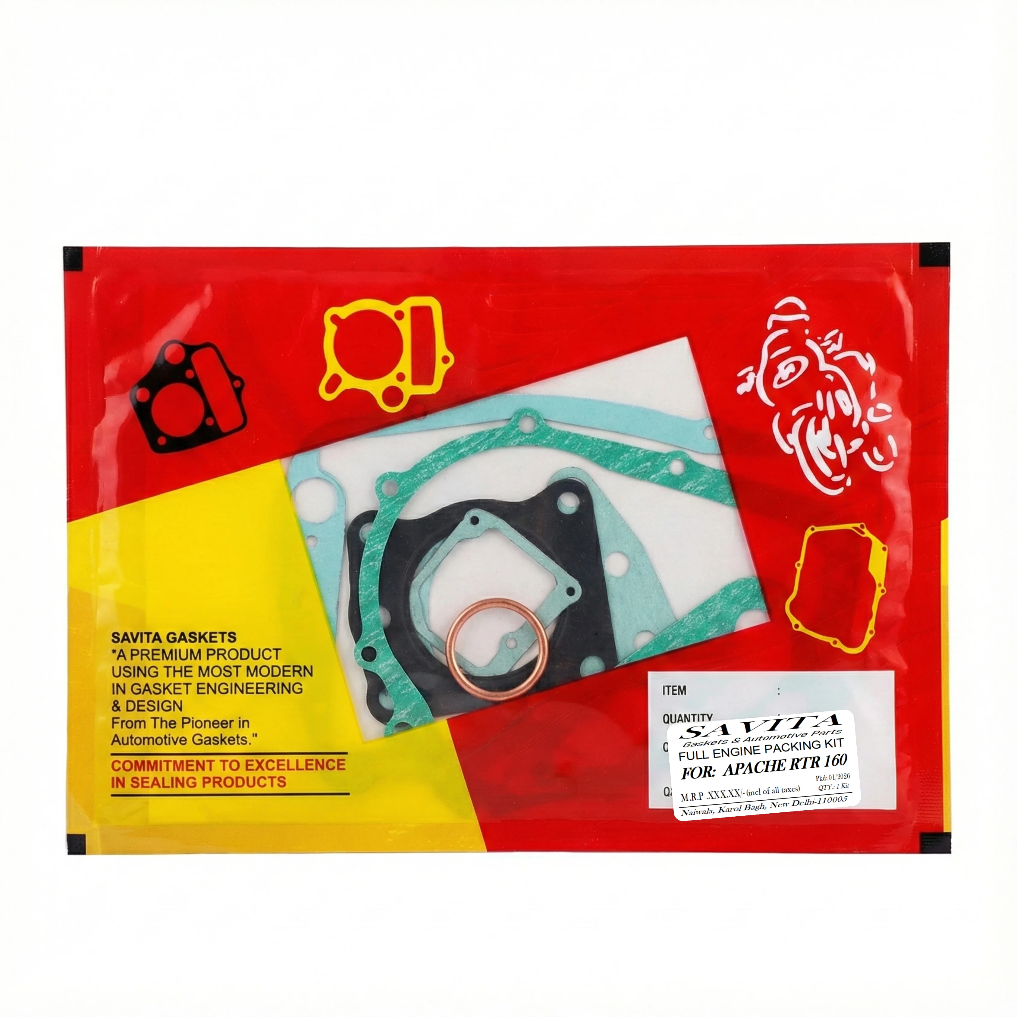 TVS Apache RTR 160 Racing Full Engine Gasket & Packing Kit – Savita Auto Parts