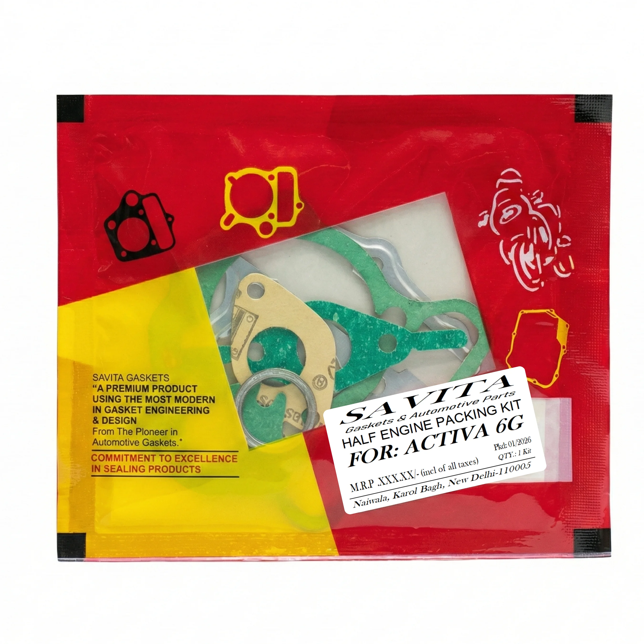 Savita BS6 Half Engine Kit for Activa 6G / 125 BS6 | Auto Parts